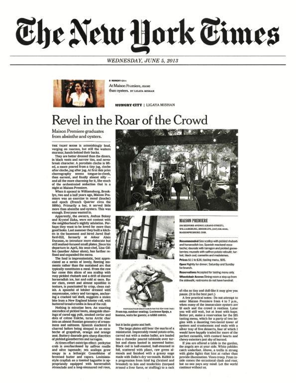 NY Timesjune 5, 2013 press clipping